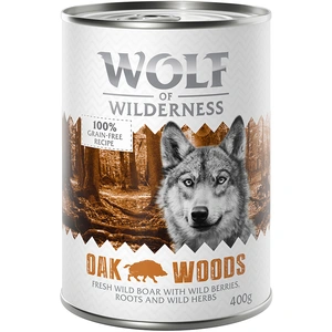 6x400g Oak Woods Wolf of Wilderness sanglier - Pâtée pour chien pas cher