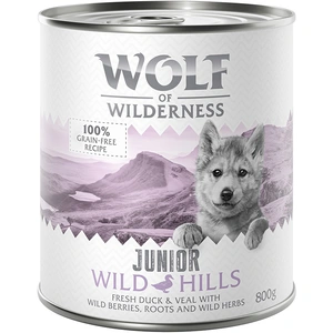 6x800g Wild Hills Junior Little Wolf of Wilderness canard, veau - Pâté...Vendu parzooplus-be