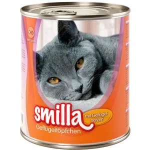 6x800g Smilla volaille, coeurs de volaille - Pâtée pour chat pas cher
