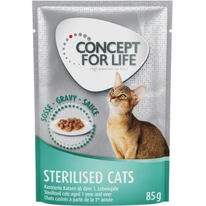 12x85g Sterilised Cats en sauce Concept for Life - Pâtée pour chat pas cher