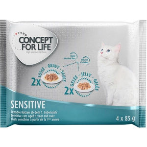 4x85g Sensitive Concept for Life nourriture humide pour chat pas cher