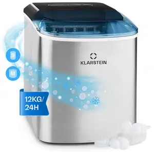 KLARSTEIN On-The-Rocks Machine à glaçons led 12kg / 24h réservoir 2,1L inox pas cher