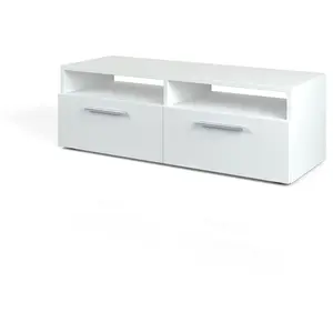 Vicco meuble tv Diego, Blanc Haute brillance, 95 x 38 cm pas cher
