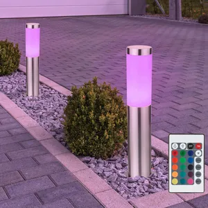 ETC-SHOP Lot de 2 lampes sur pied d'extérieur en acier inoxydable rgb ... pas cher