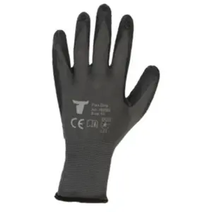Stier, Gants de protection, Gants de montage Flex Grip avec revêtement en latex naturel, gris/noirs, taille 8 (8) pas cher