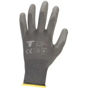 Stier, Gants de protection, Gants de montage nylon avec revêtement PU, gris, taille 11 (11) pas cher