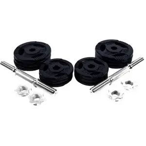 Set d'haltères courts 27,5 kg Noir Gorilla Sports pas cher