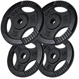 GORILLA SPORTS Lot de poids grip en fonte de 30 KG (2 x 5 KG et 2 x 10 KG) - Ã 31mm pas cher