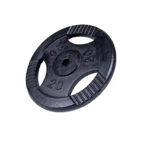 Gorilla Sports Gewicht- Halterschijf - 20 kg - Gripper Gietijzer zwart - 30 mm pas cher