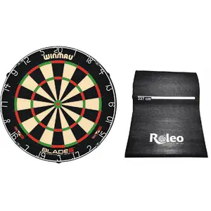 ROLEO Jeu de fléchettes pointe acier debout Cible professionnelle Winmau Bla... pas cher