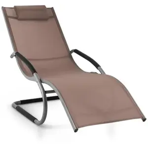 Chaise longue de jardin Blumfeldt Sunwave - Aluminium - Marron - Exoti... pas cher