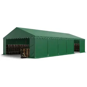 TOOLPORT 6x12 m tente de stockage, PVC 750, H. 2 m, vert foncéVendu parbol