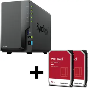 Synology DiskStation DS224+ Serveur NAS 2 baies Boîtier vide + 2x WD R... pas cher