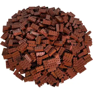 LEGO 2x4 briques Brun rougeâtre - 100 pièces - Brun rougeâtre 3001 (30... pas cher