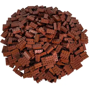 LEGO 50 briques 2x4 brun rougeâtre pas cher