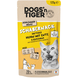 12x125g Dogs'n Tiger Cat poulet, canard nourriture humide pour chats pas cher