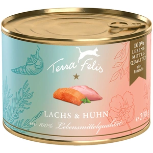 12x 200g Terra Felis saumon & poulet nourriture pour chat humide pas cher