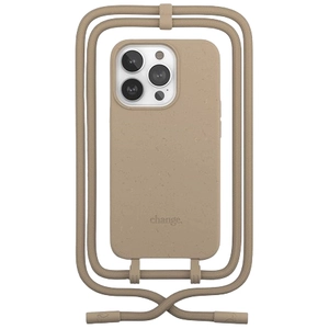 Coque avec cordon WOODCESSORIES iPhone 14 Pro Max Tour de cou Taupe pas cher