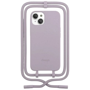 Coque avec cordon WOODCESSORIES iPhone 14 Plus Tour de cou lila pas cher