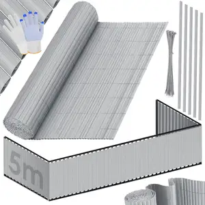 Natte pare-vue en PVC - KESSER - 100x500 cm - Gris clair - Résistant aux intempéries - Imperméable - Facile à entretenir pas cher