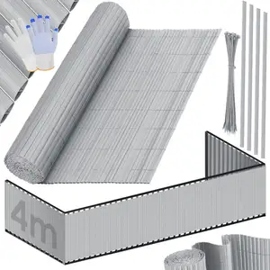 Natte pare-vue en PVC - KESSER - 80x400 cm - Gris clair - Résistant aux intempéries - Imperméable - Facile à entretenir pas cher