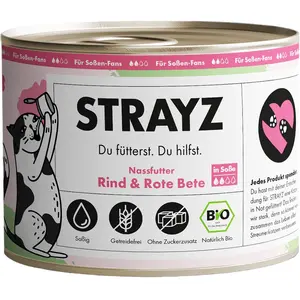 STRAYZ BIO 6 x 200 g pour chat boeuf bio & betterave rouge bio en sauce pas cher