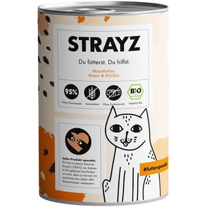6x 400g STRAYZ BIO boîte oie bio & citrouille bio nourriture pour chat humide pas cher