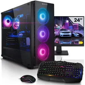 AURUMPC Aurum PC gamer fixe complet AMD Ryzen 5 4500 - Ecran LED 24 - ... pas cher
