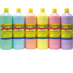 Eduplay vingerverf pastel set 6 x 1000ml 6 kleuren kinderverf.