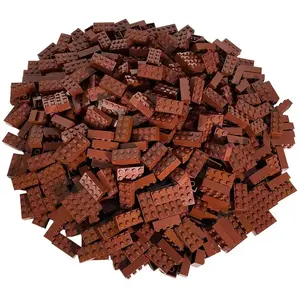 LEGO 2x4 briques brun rougeâtre - 100 pièces - Briques brun rougeâtre ... pas cher