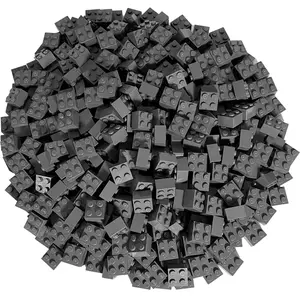 LEGO 2x2 Bricks Dark Grey - 100 pièces - Briques gris bleuté foncé 300... pas cher