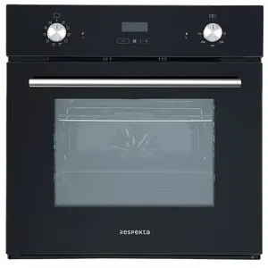 Respekta - Four encastrable Cuisinière autarcique Grill Air chaud Façade verre noir led Timer pas cher