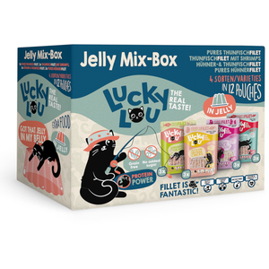 12x70g Extra Food en gelée lot mixte Lucky Lou nourriture humide pour chat pas cher