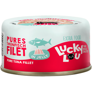 12 x 70 g Lucky Lou Extra Food en gelée au filet de thon, nourriture humide pour chats pas cher