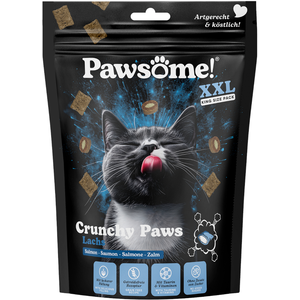 Lot économique : 3x150g Pawsome Crunchy Paws saumon friandises pour chats pas cher