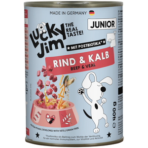 6x400g Lucky Jim Junior boeuf et veau pâté pour chien pas cher