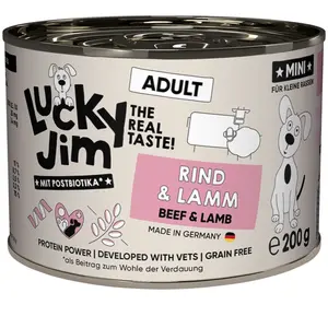 6x200g Lucky Jim MINI Adult boeuf & agneau nourriture pour chiens humide pas cher