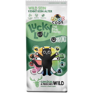 lot économique: 2x3kg Lucky Lou Senior volaille & gibier croquettes pour chat pas cher
