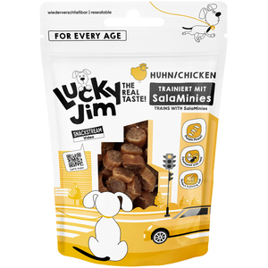 Lot économique : 10x70g Lucky Jim Salamini friandises pour chiens à la volaille pas cher