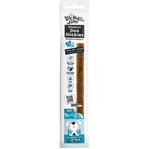 Lot économique : 3x15g Lucky Jim DuoStickies poulet avec saumon friandises pour chiens pas cher