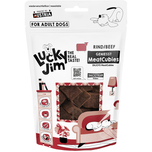 Lot économique : 3x70g de friandises pour chiens Lucky Jim MeatCubies au boeuf pas cher