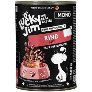 6x400g Lucky Jim Mono boeuf pâté pour chien pas cher