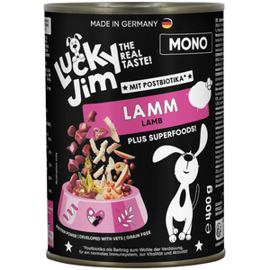 6x400g Lucky Jim Mono agneau pâté pour chien pas cher