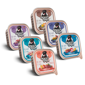 Doggy Dog Adult Mixpaket (6 variétés) 6 x 150 g, nourriture humide pour chiens pas cher