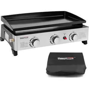 Plancha Gaz Portable - ROYAL GOURMET - 3 Brûleurs 7.5kW - Acier Émaillé - Surface 62x35.5cm - Noir pas cher
