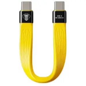 Câble CobraTether USB-C vers USB-C - USB Flexpro (40 Gbit) - 0,14 m - Jaune pas cher