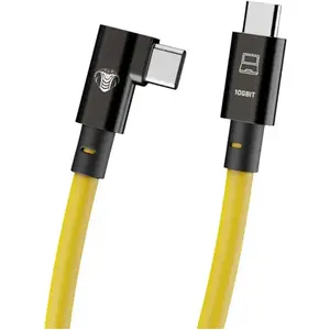 Câble CobraTether USB-C vers USB-C (90°) - 10 m - (10 Gbit) jaune pas cher