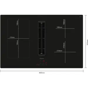 Siemens Table de cuisson aspirante induction 80cm 4 feux 7400w noir - ED811BS16E pas cher