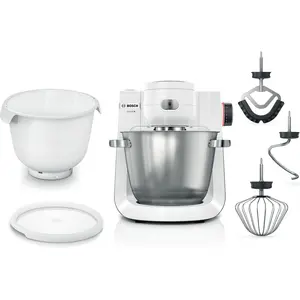 Bosch Hausgeräte Serie 6 Stand Mixer, Robot ménager, Blanc, Argent