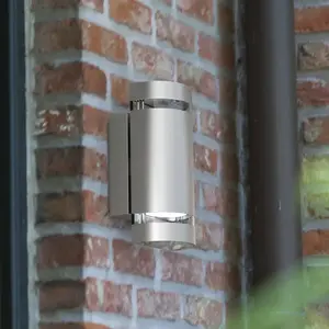 LUTEC Focus Wandlamp voor buiten - Up & Down - 2xGU10 - IP44 - RVS pas cher